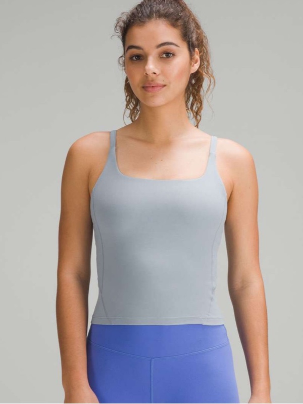 Lululemon Strappy Nulu Shelf Tank Top in Chambray